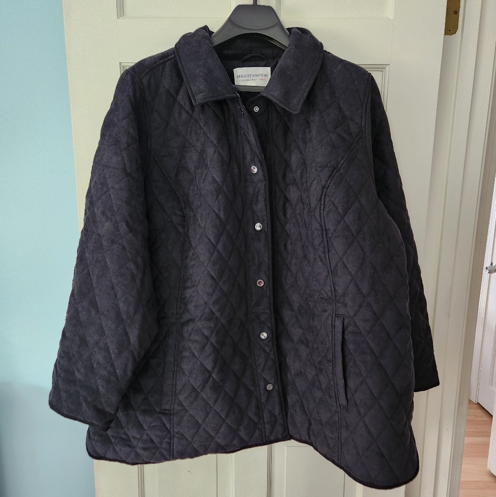 New Isaac Mizrahi Live! Faux Suede Quilted Jacket